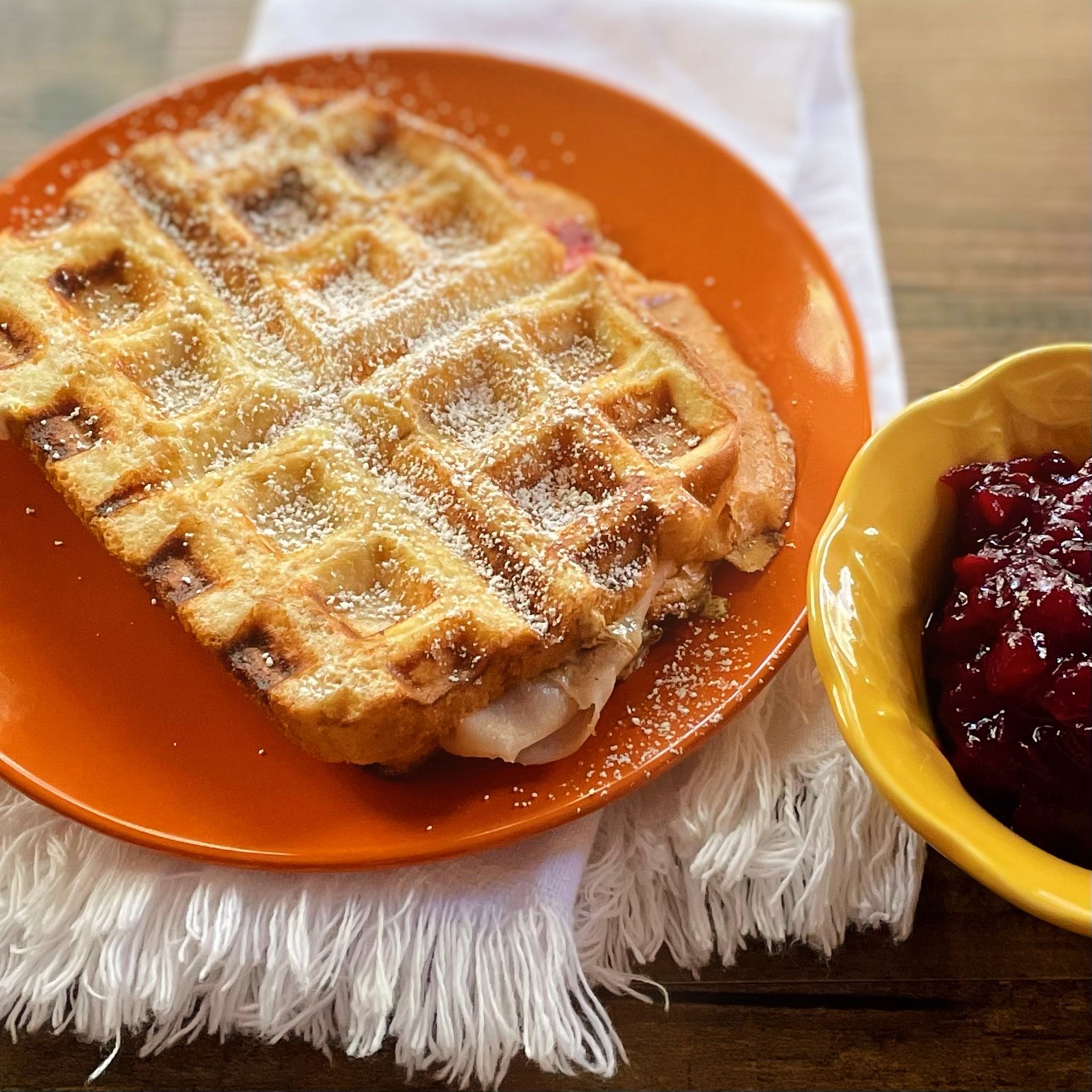 Monte Cristo Turkey Waffle Sandwich