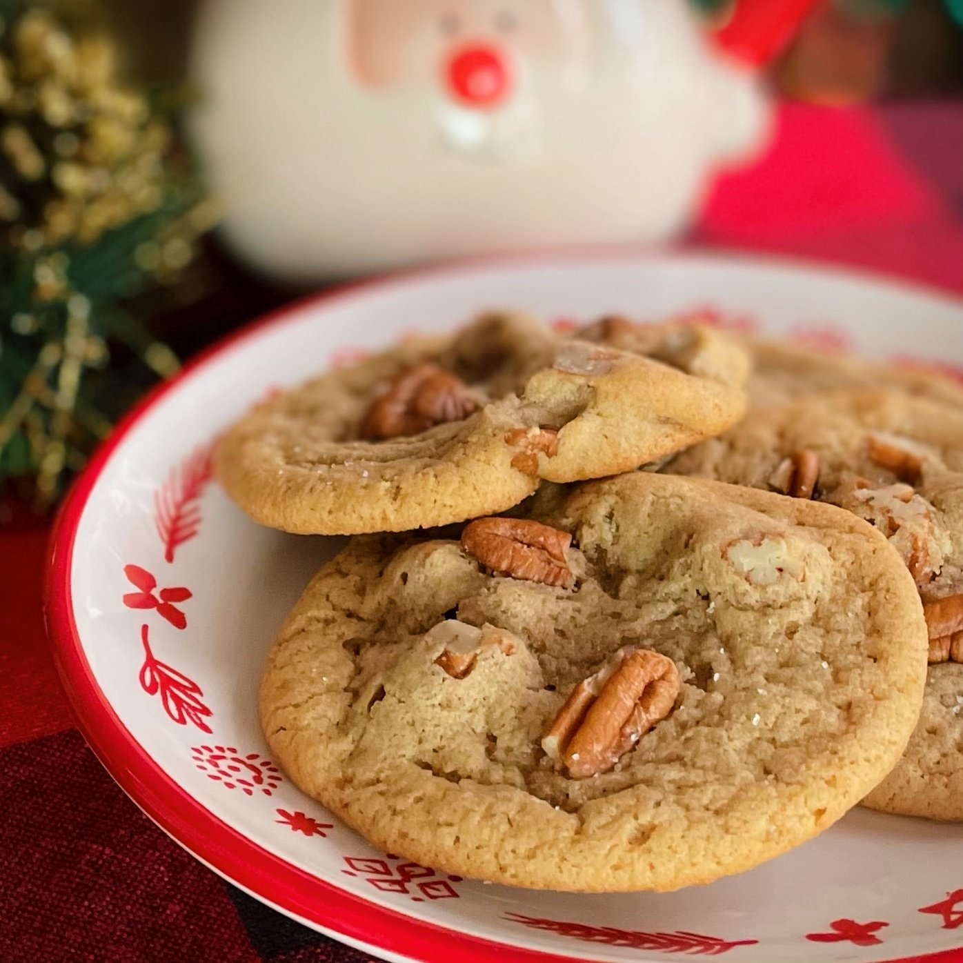 Salted Bourbon Pecan Cookies