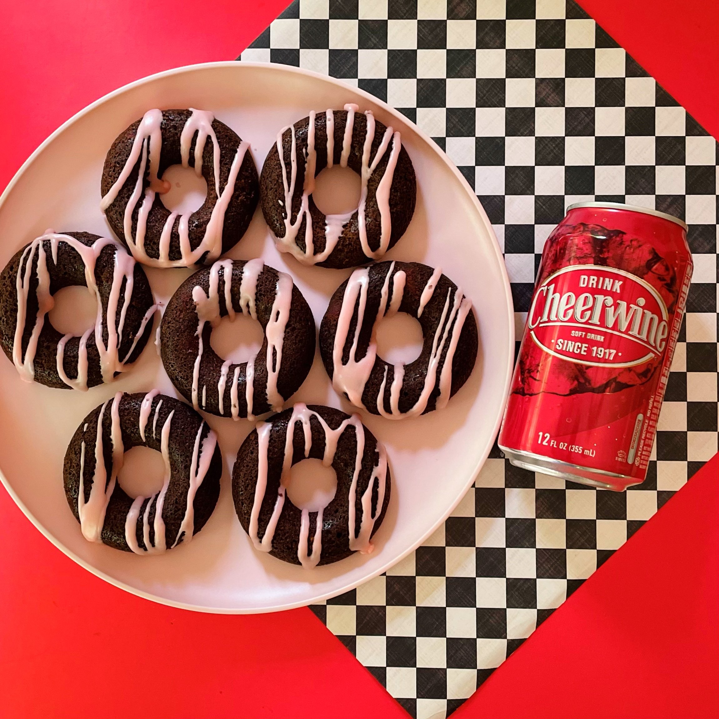 Cheerwine Brownie Doughnuts