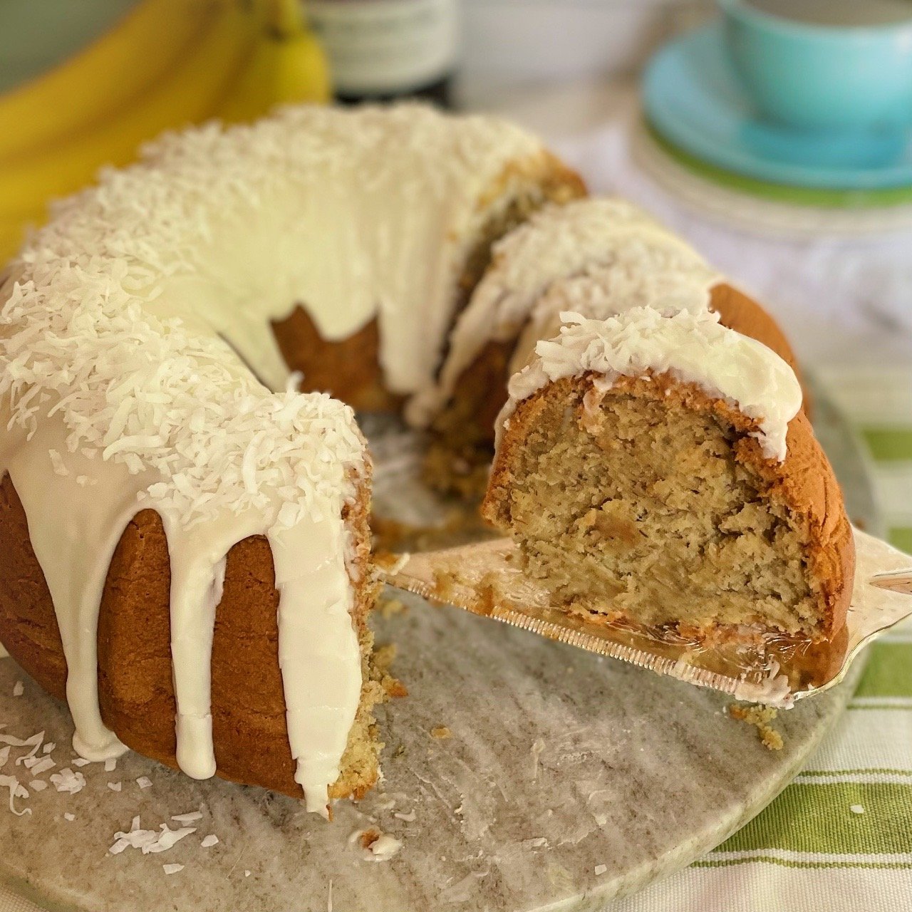 Banana Coconut Rum Cake