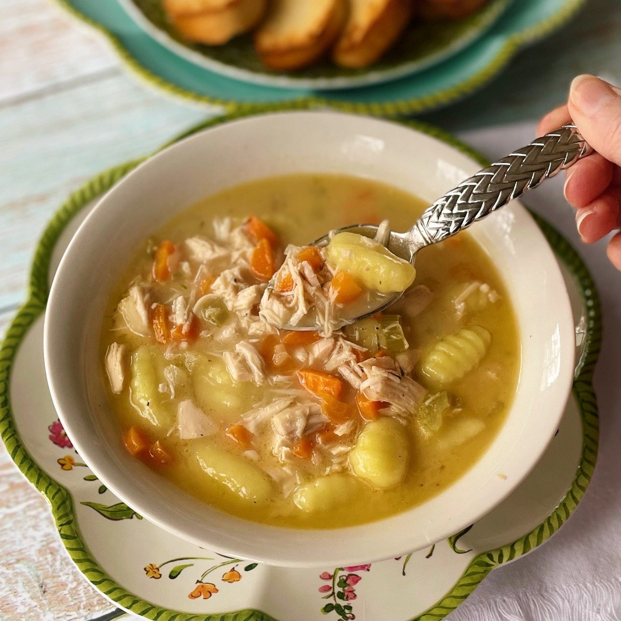 easy dinner recipe for bone broth chicken gnocchi soup