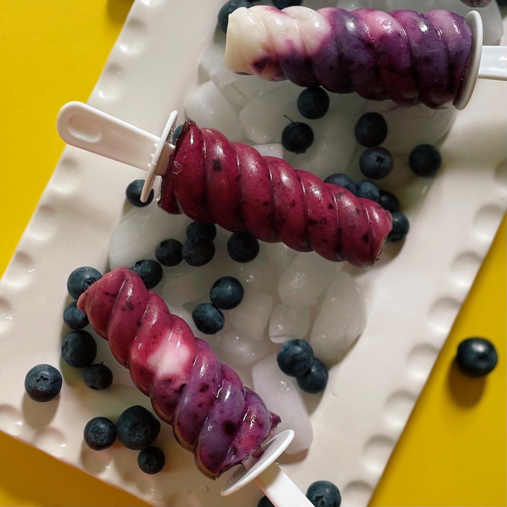 Healthy Blueberry Yogurt Swirl Popsicles