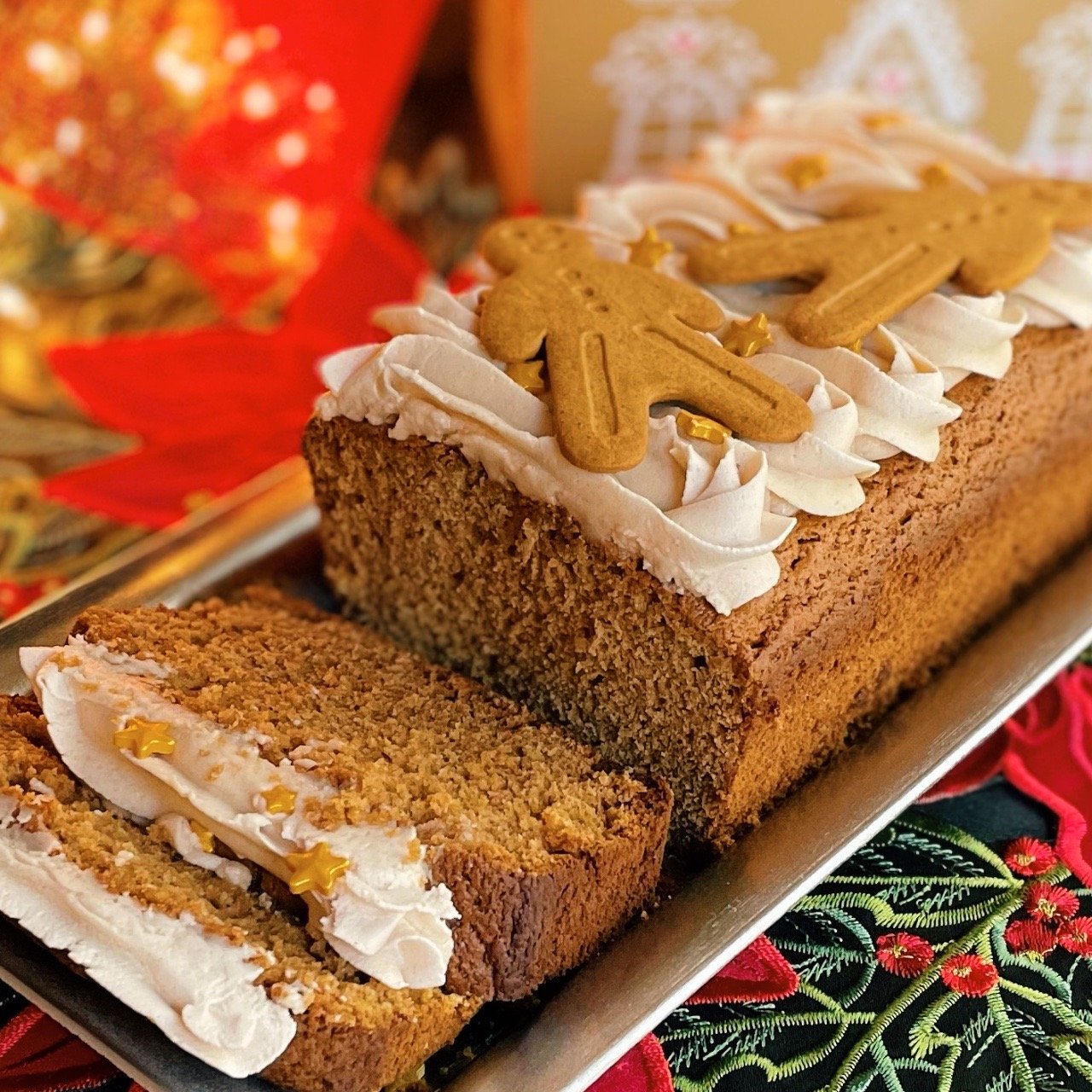 Apple Butter Gingerbread Loaf Cake