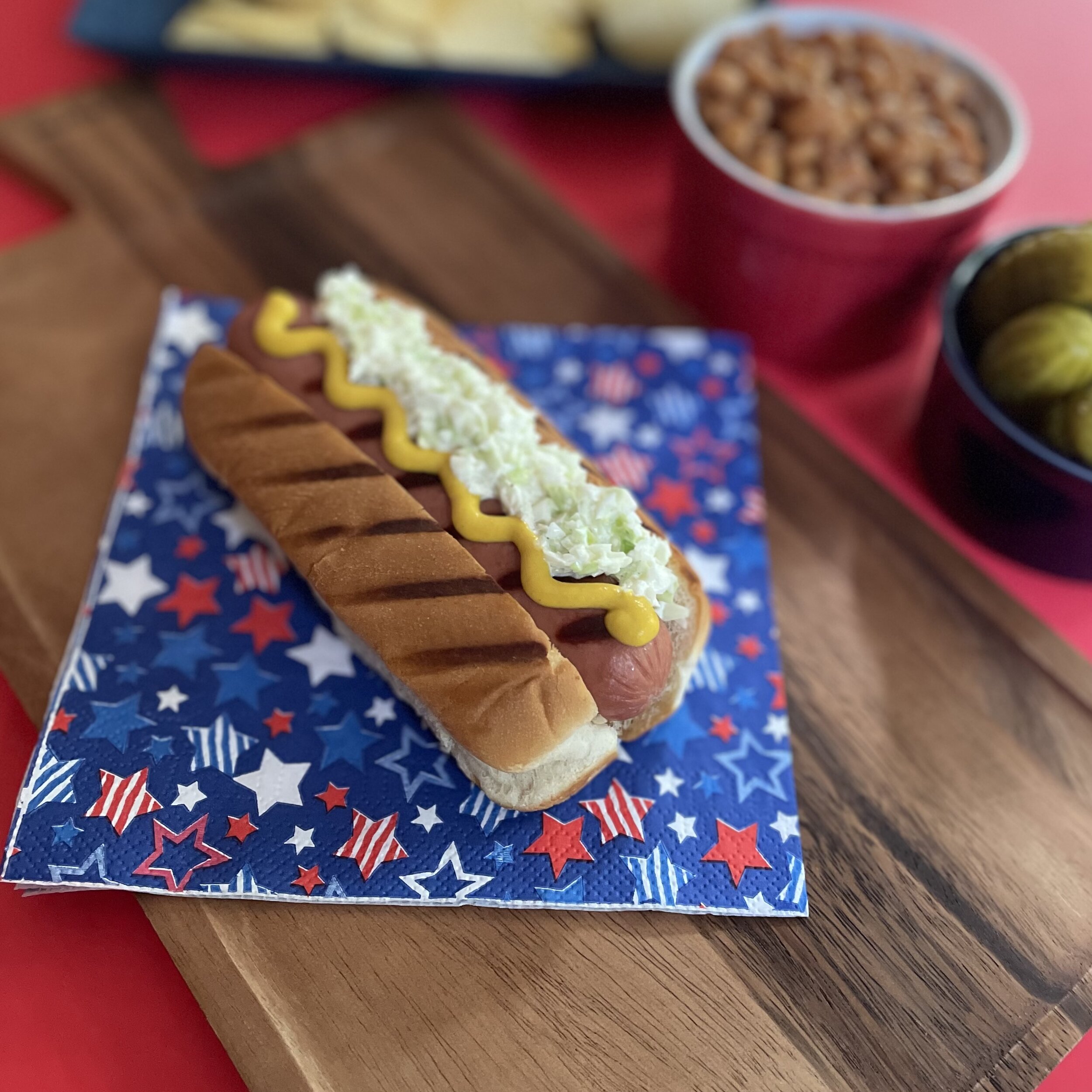 Ballpark Grillmaster Hot Dogs were used in the photos, and not only do they look amazing, they taste amazing, yum!