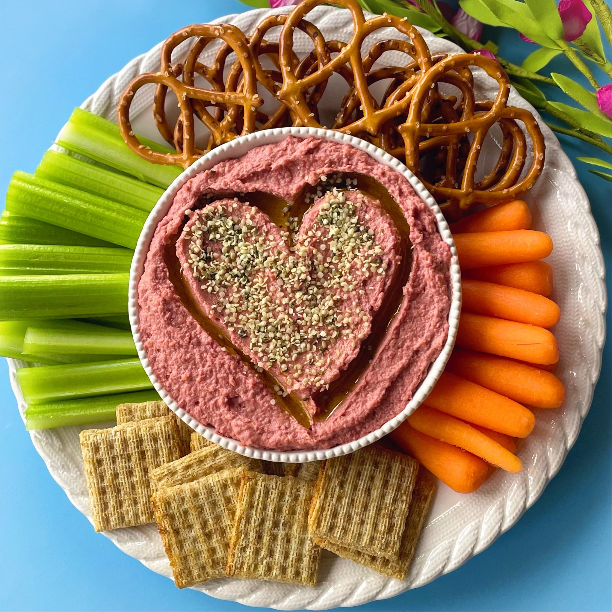 Healthy beet hummus is full of plant protein and nutritional benefits, easy homemade recipe.