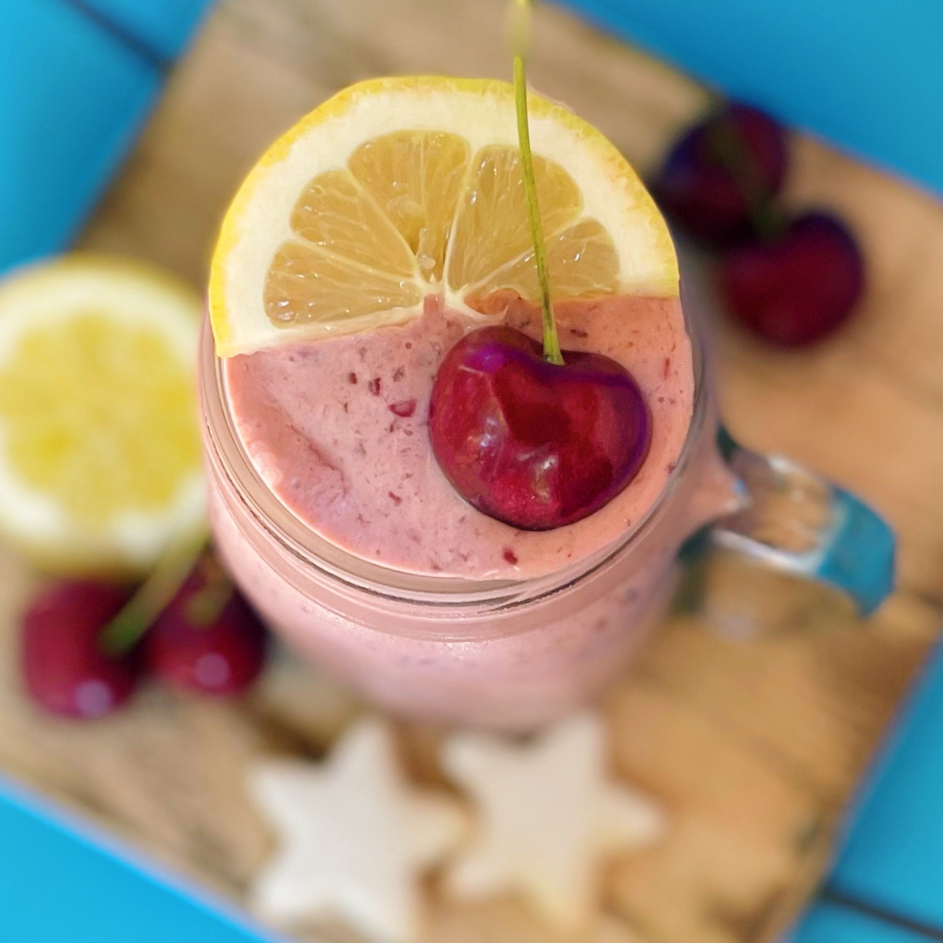 Summer smoothie idea for cherry pie smoothie dairy free.